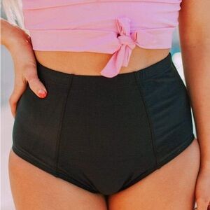 New never worn black high waisted bikini swim suit bottoms.